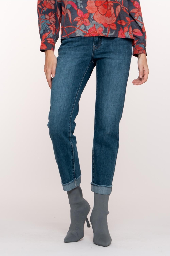 SLIM FIT JEANS MET OMGESLAGEN BROEKSPIJPEN 51517 10 000811 STONEWASH DENIM